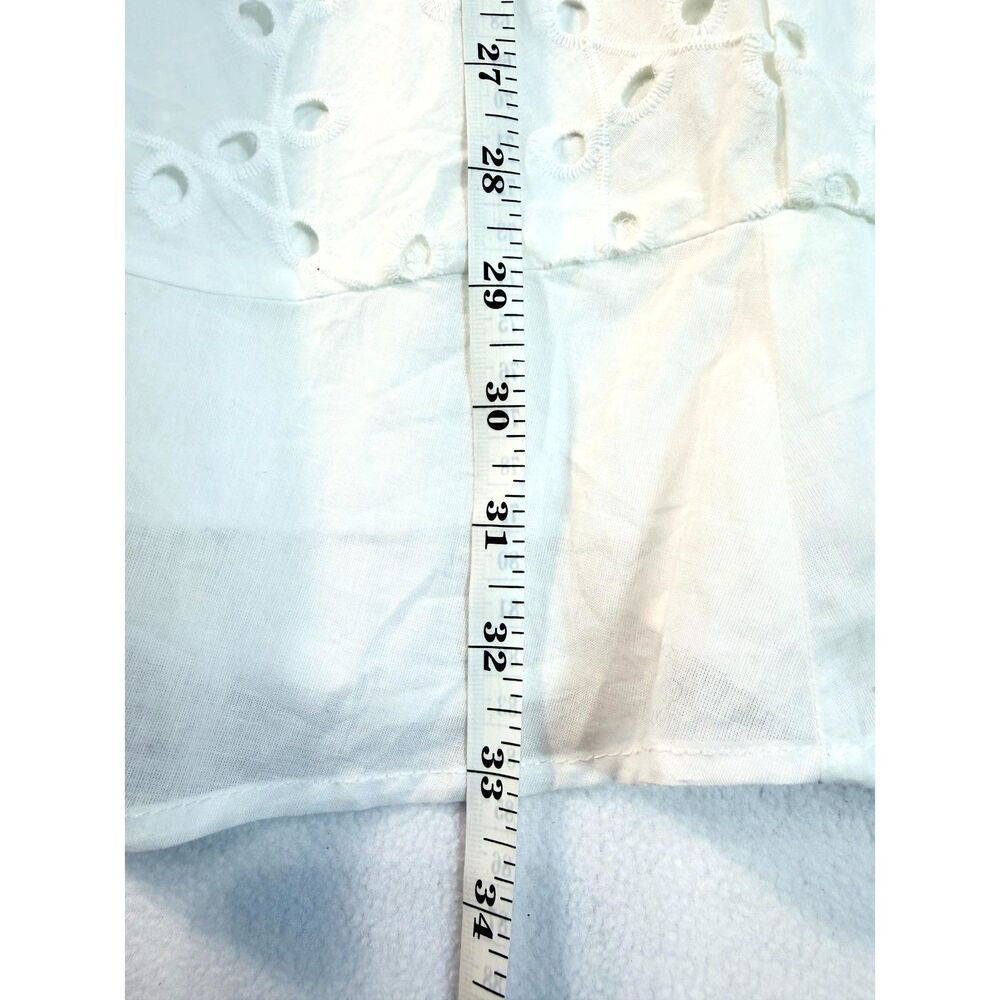 COMMENSE Women’s L White Eyelet Embroidered A-Line Maxi Skirt Lined - Picture 8 of 12